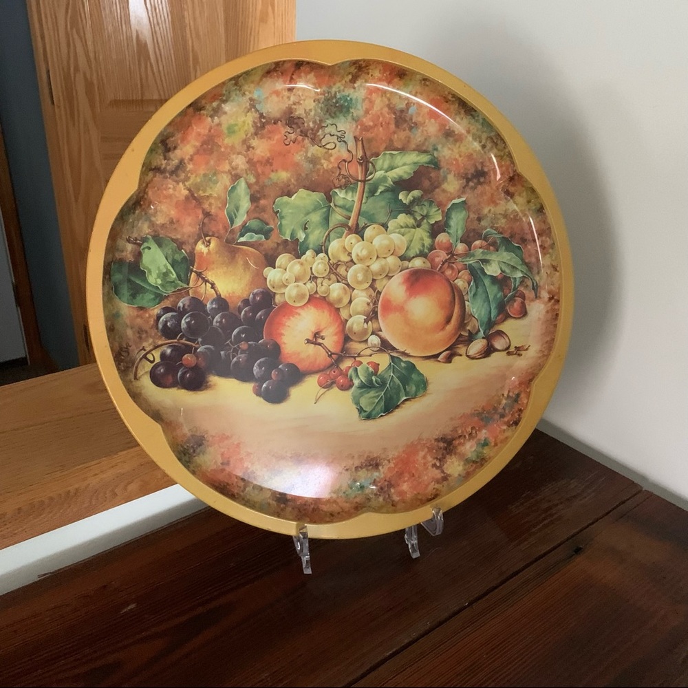 Vintage serving tray - Daher - Autumn scene